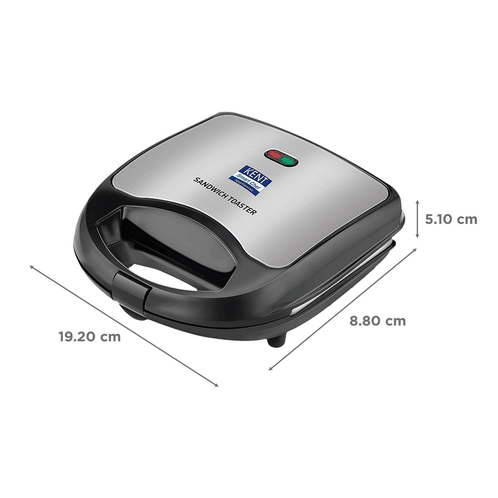 KENT 700W 4 Slice Sandwich Maker with Automatic Temperature Cut Off (Black & Metallic Silver)_2