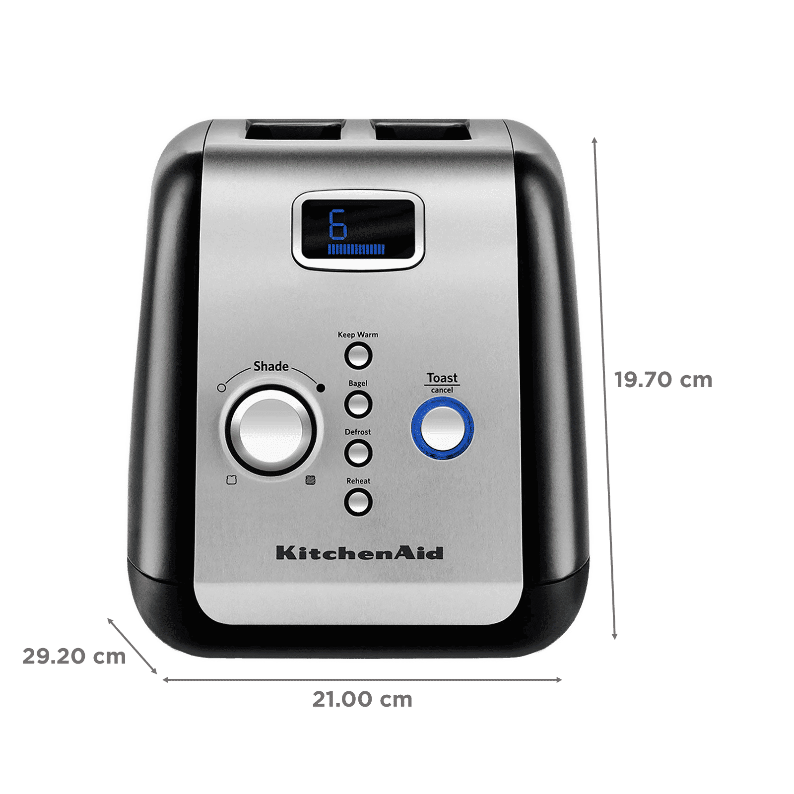 KitchenAid 1100W 2 Slice Pop-Up Toaster with Auto Shut Off Function (Onyx Black)_2