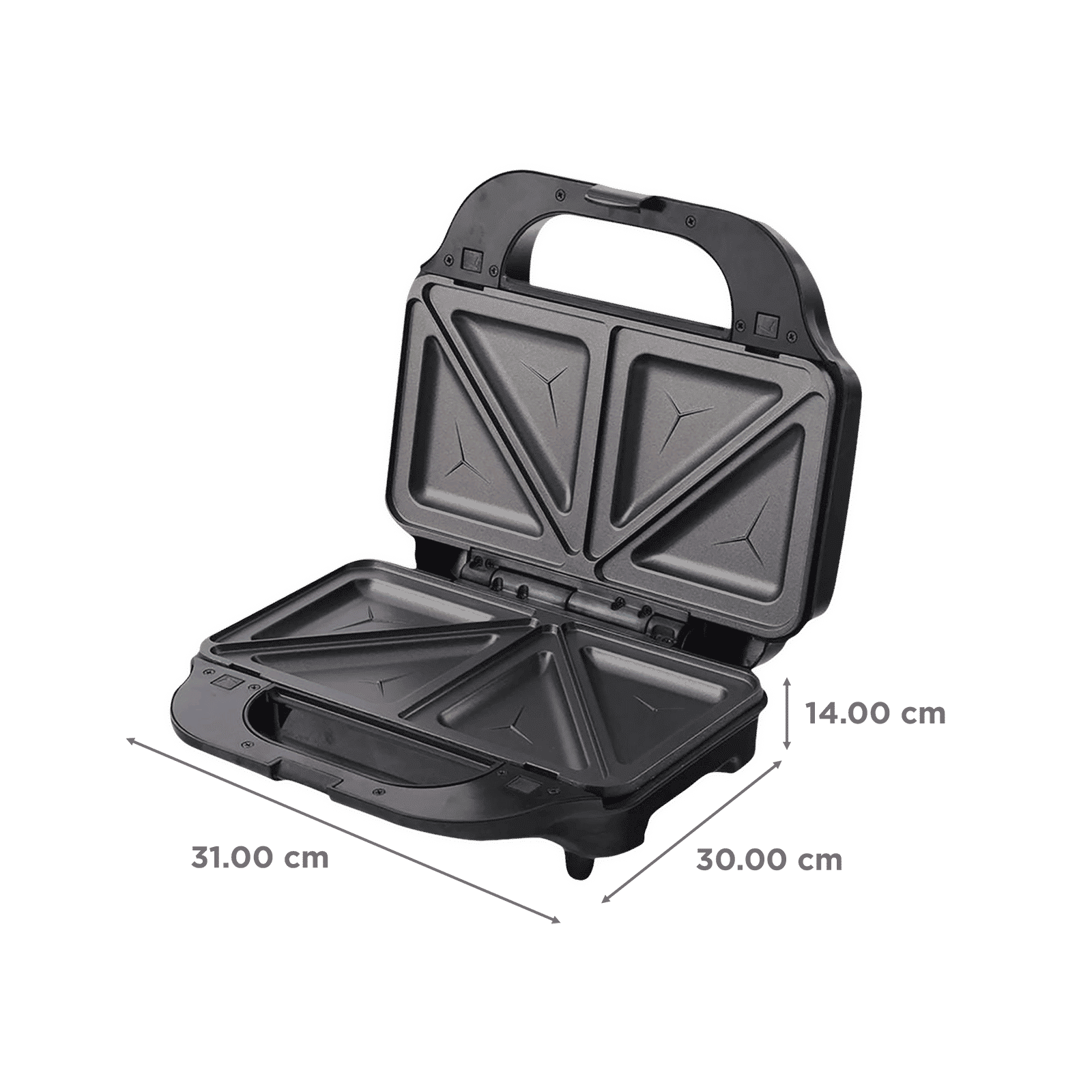 WONDERCHEF Prato 830W 4 Slice 3-in-1 Sandwich Maker with Cool Touch Handle (Black) WONDERCHEF Prato 830W 4 Slice 3-in-1 Sandwich Maker with Cool Touch Handle (Black)_2