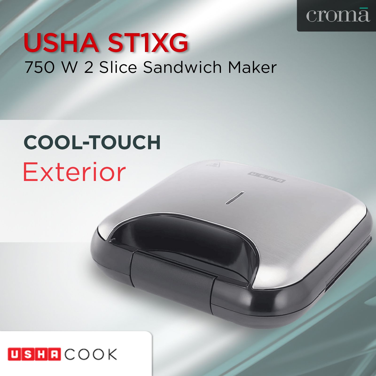USHA ST1XG 750 W 2 Slice Sandwich Maker with Defrost Fun)_13