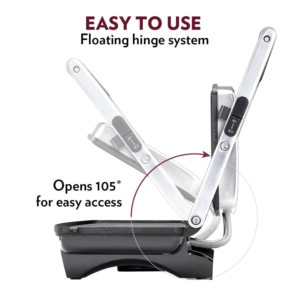 BOROSIL Jumbo 1000W 2 Slice Sandwich Maker with Lid Lock (Silver)_5