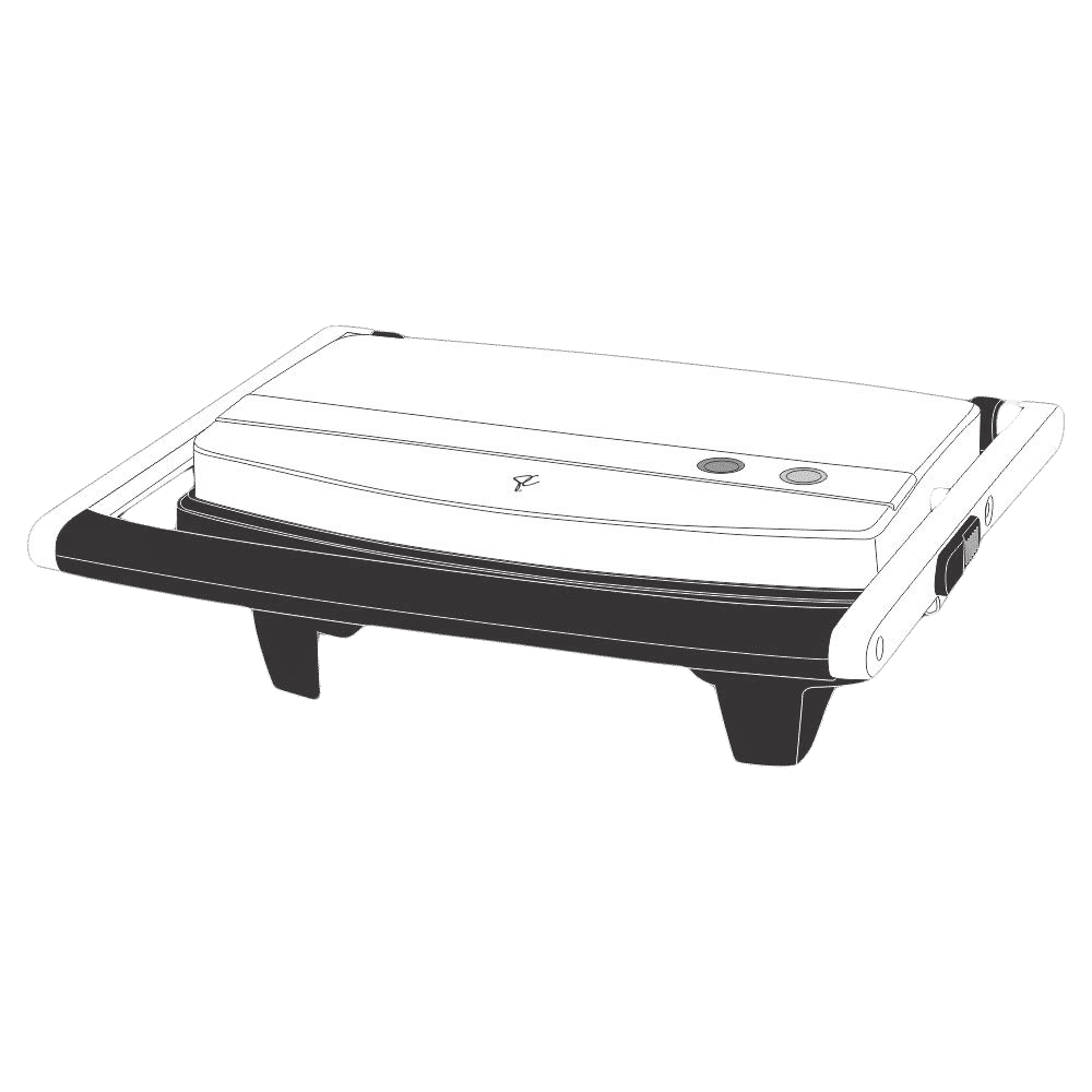 BOROSIL Jumbo 1000W 2 Slice Sandwich Maker with Lid Lock (Silver)_14