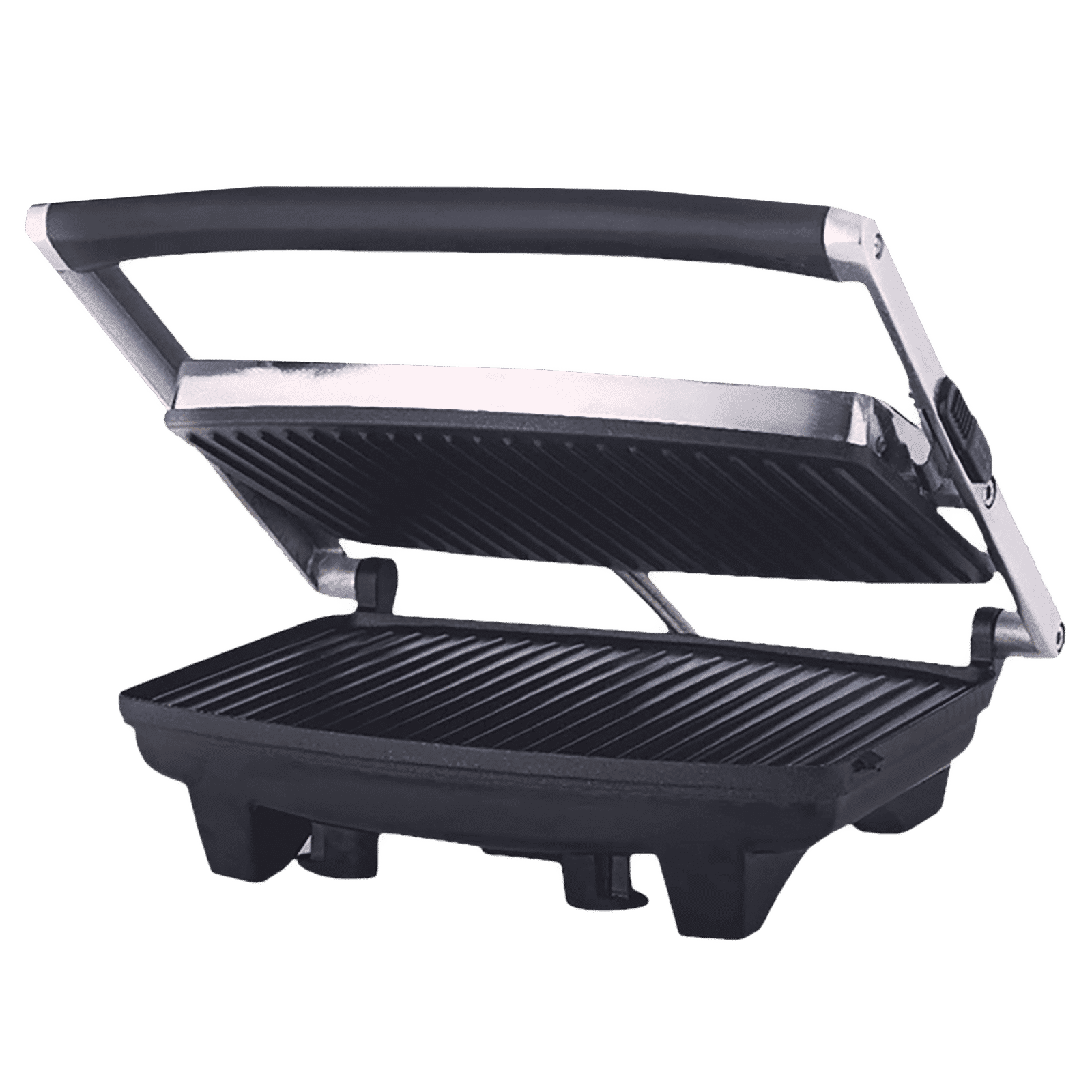 BOROSIL Jumbo 1000W 2 Slice Sandwich Maker with Lid Lock (Silver)_4