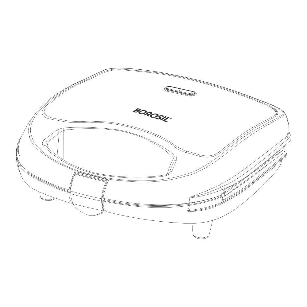 BOROSIL Neo 700W 2 Slice Sandwich Maker with Automatic Temperature Control (Black) BOROSIL Neo 700W 2 Slice Sandwich Maker with Automatic Temperature Control (Black)_8