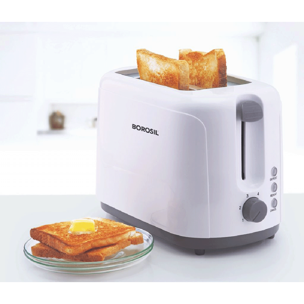 BOROSIL Krispy 700W 2 Slice Pop-Up Toaster with Temperature Control (White)_9