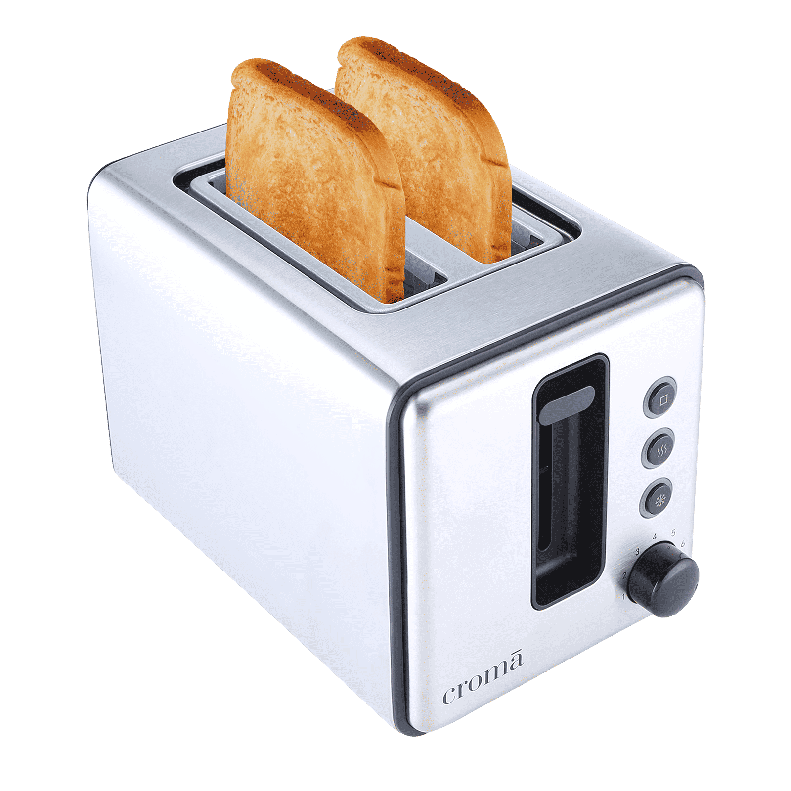 Croma 750W 2 Slice Pop-Up Toaster with Reheat Function (Silver)_1