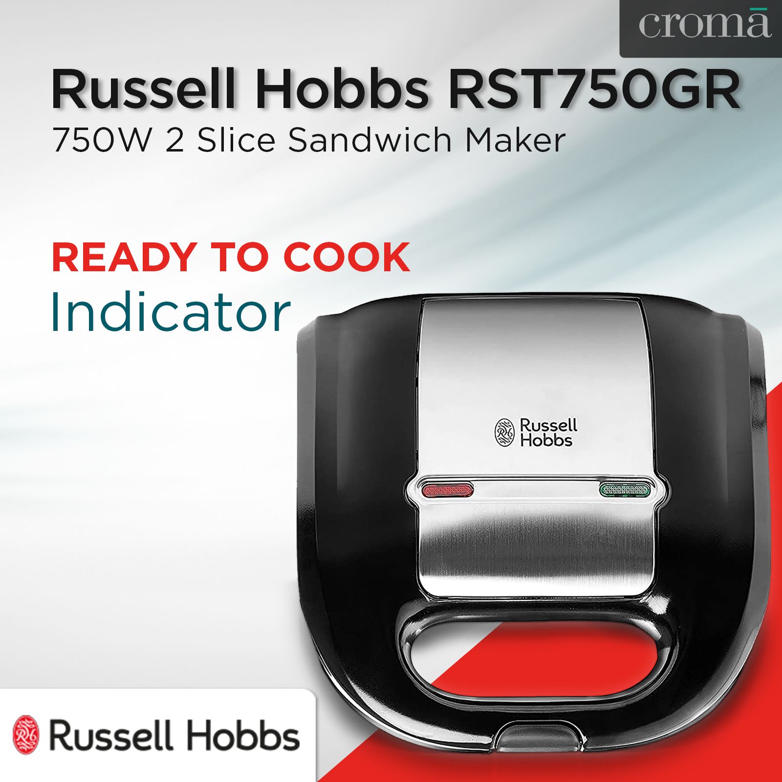 Russell Hobbs RST750GR 750W 2 Slice Sandwich Maker with Thermostat Control (Black) Russell Hobbs RST750GR 750W 2 Slice Sandwich Maker with Thermostat Control (Black)_13