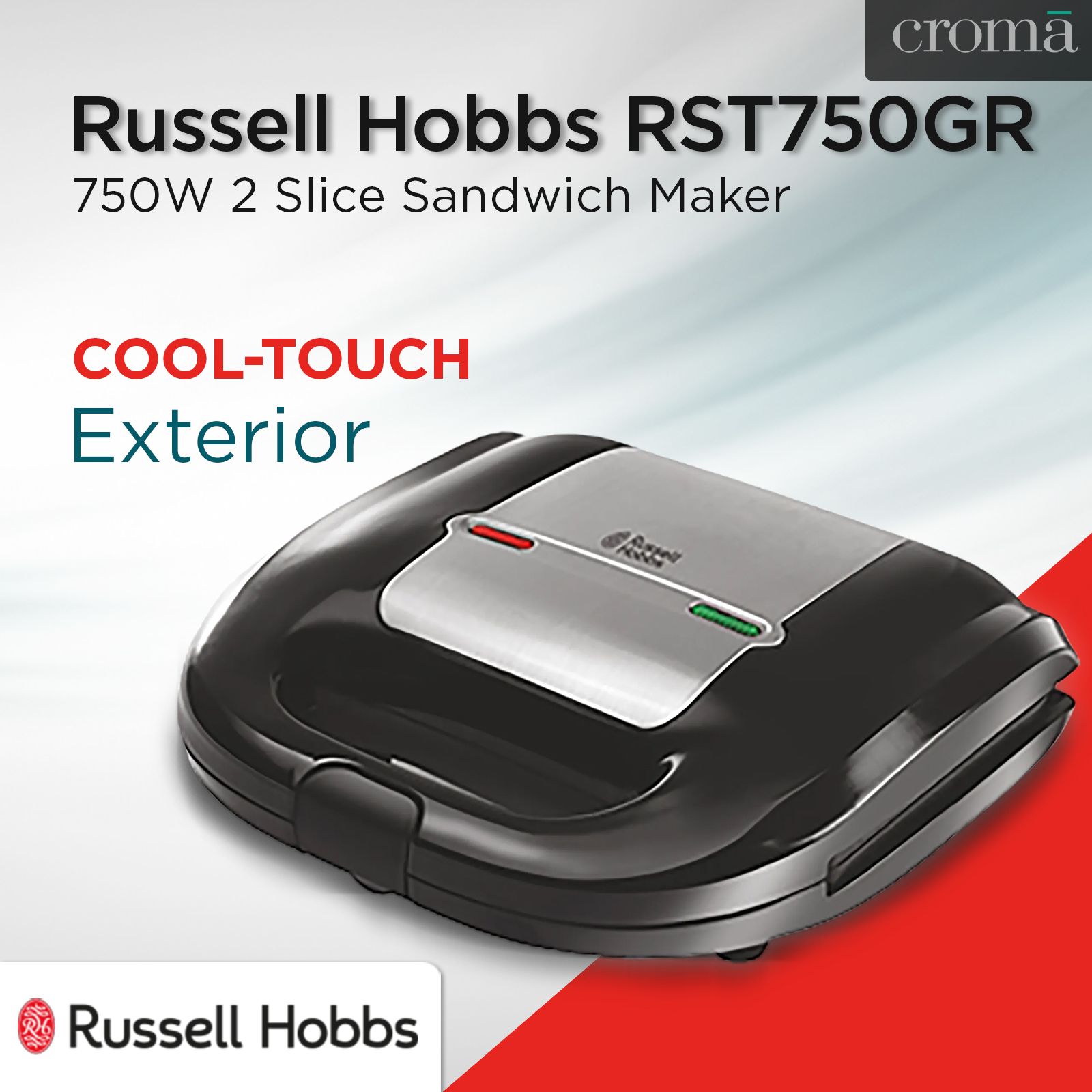Russell Hobbs RST750GR 750W 2 Slice Sandwich Maker with Thermostat Control (Black) Russell Hobbs RST750GR 750W 2 Slice Sandwich Maker with Thermostat Control (Black)_15