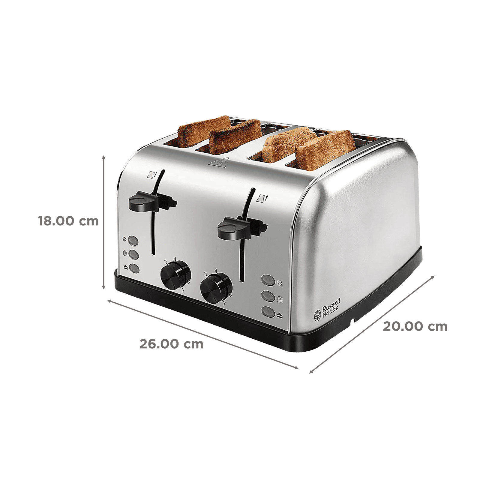 Russell Hobbs 1500W 4 Slice Pop-Up Toaster with Dual Browning Control (Silver) Russell Hobbs 1500W 4 Slice Pop-Up Toaster with Dual Browning Control (Silver)_2