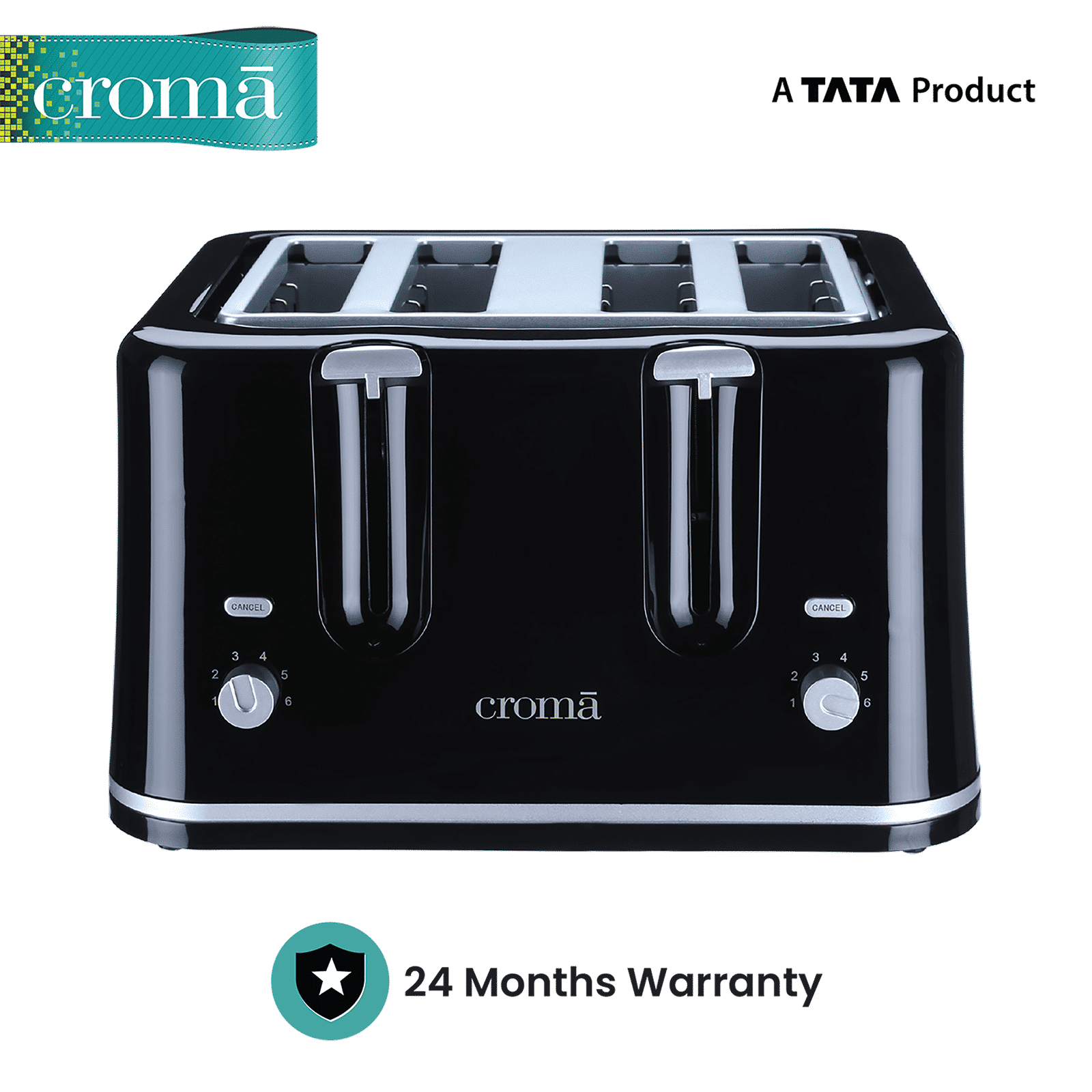 Croma 1740W 4 Slice Pop-Up Toaster with Removable Crumb Tray (Black)_10