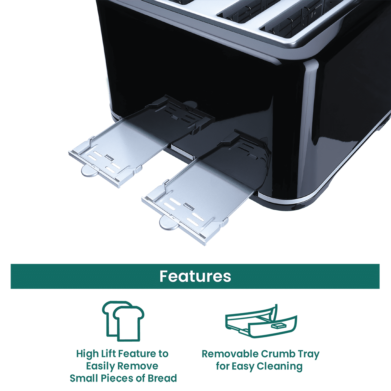 Croma 1740W 4 Slice Pop-Up Toaster with Removable Crumb Tray (Black)_14