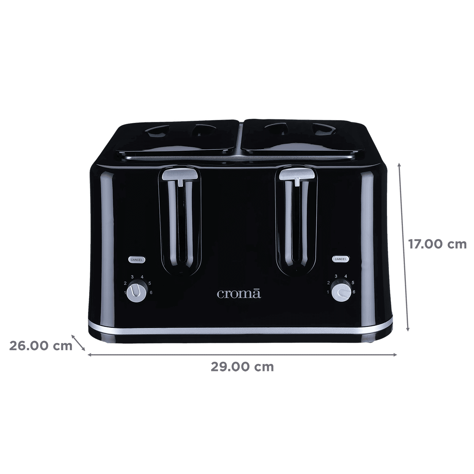 Croma 1740W 4 Slice Pop-Up Toaster with Removable Crumb Tray (Black)_2