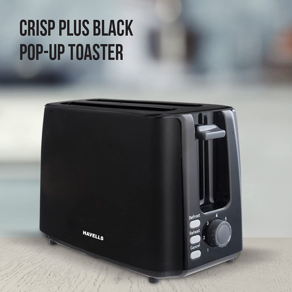 HAVELLS Crisp Plus 750 Watts 2 Slice Pop-up Toaster with Electronic Variable Browning(Black)_8