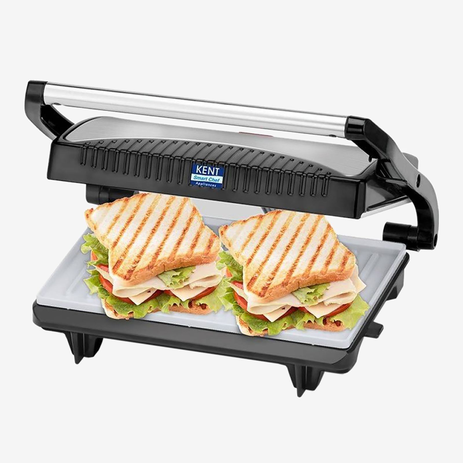 KENT 700W 2 Slice Sandwich Maker with Automatic Temperature Cut Off (Metallic Silver)_6
