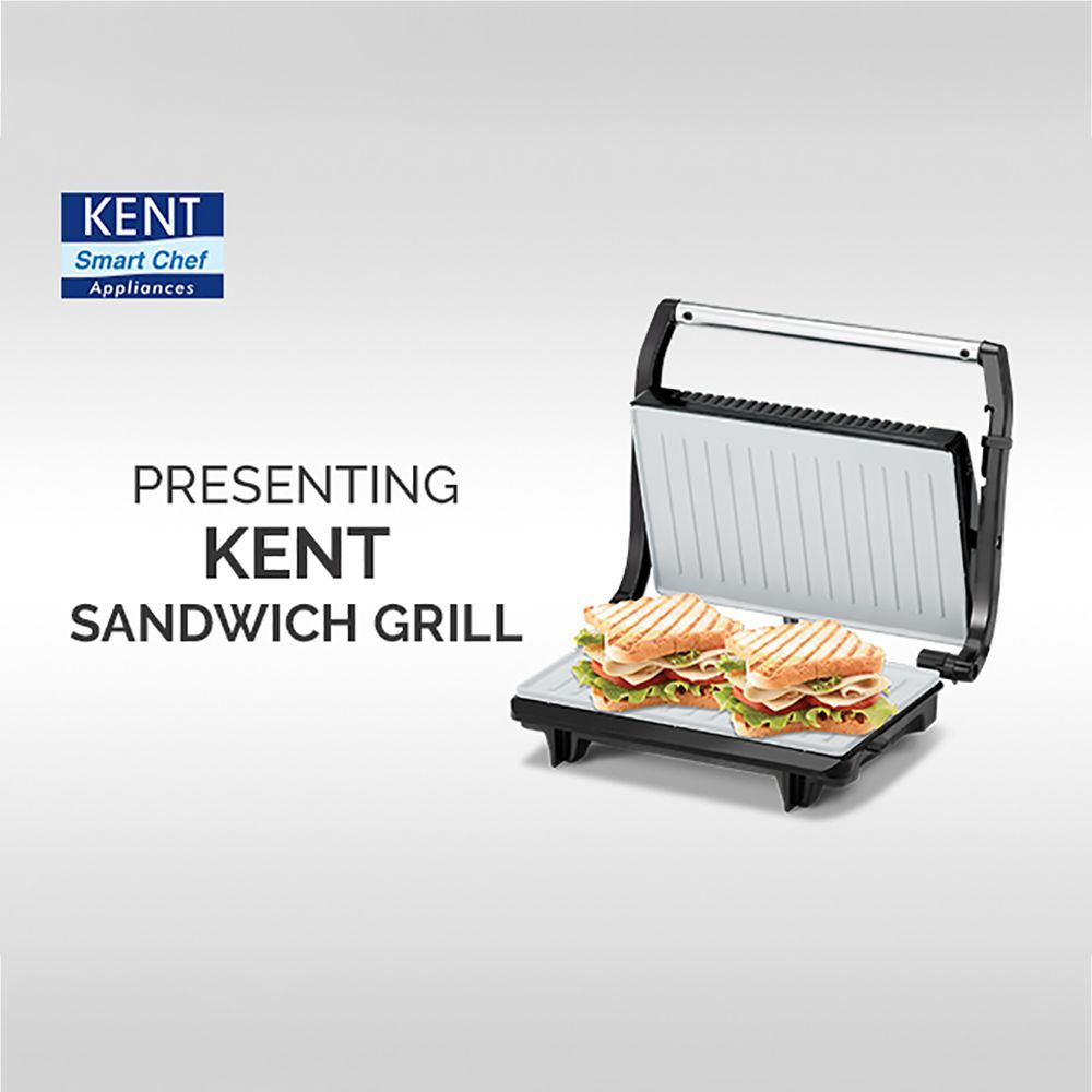 KENT 700W 2 Slice Sandwich Maker with Automatic Temperature Cut Off (Metallic Silver)_7