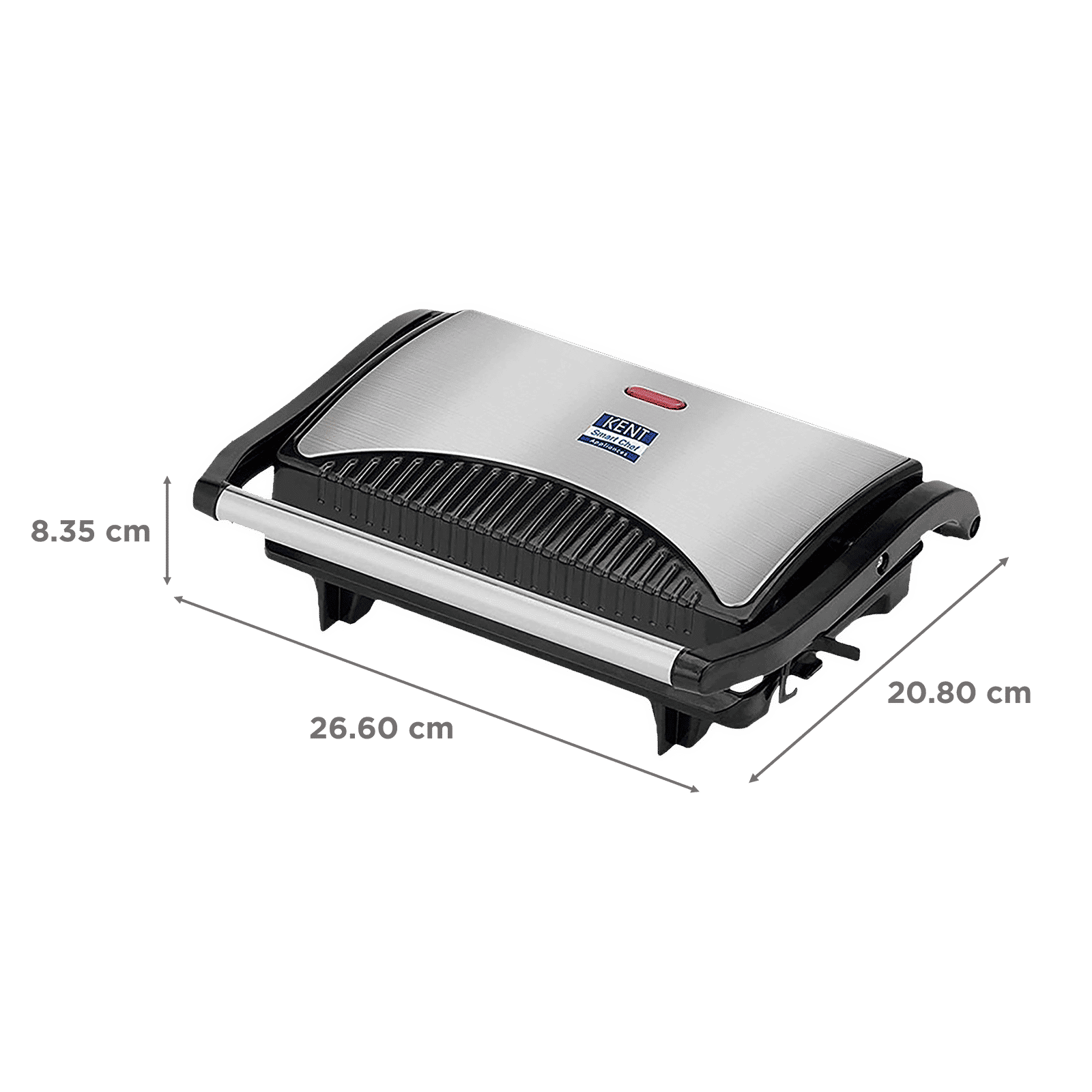 KENT 700W 2 Slice Sandwich Maker with Automatic Temperature Cut Off (Metallic Silver)_2
