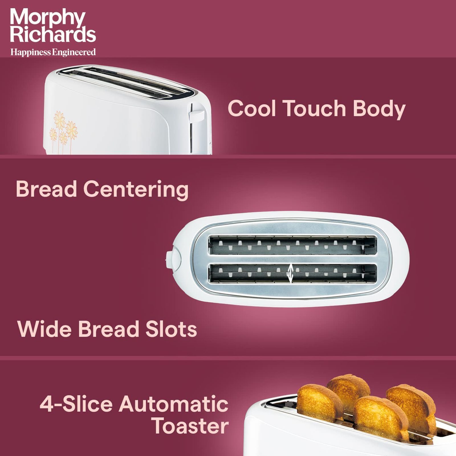 Morphy Richards AT 402 1450W 4 Slice Pop-Up Toaster with Removable Crumb Tray (White)_15