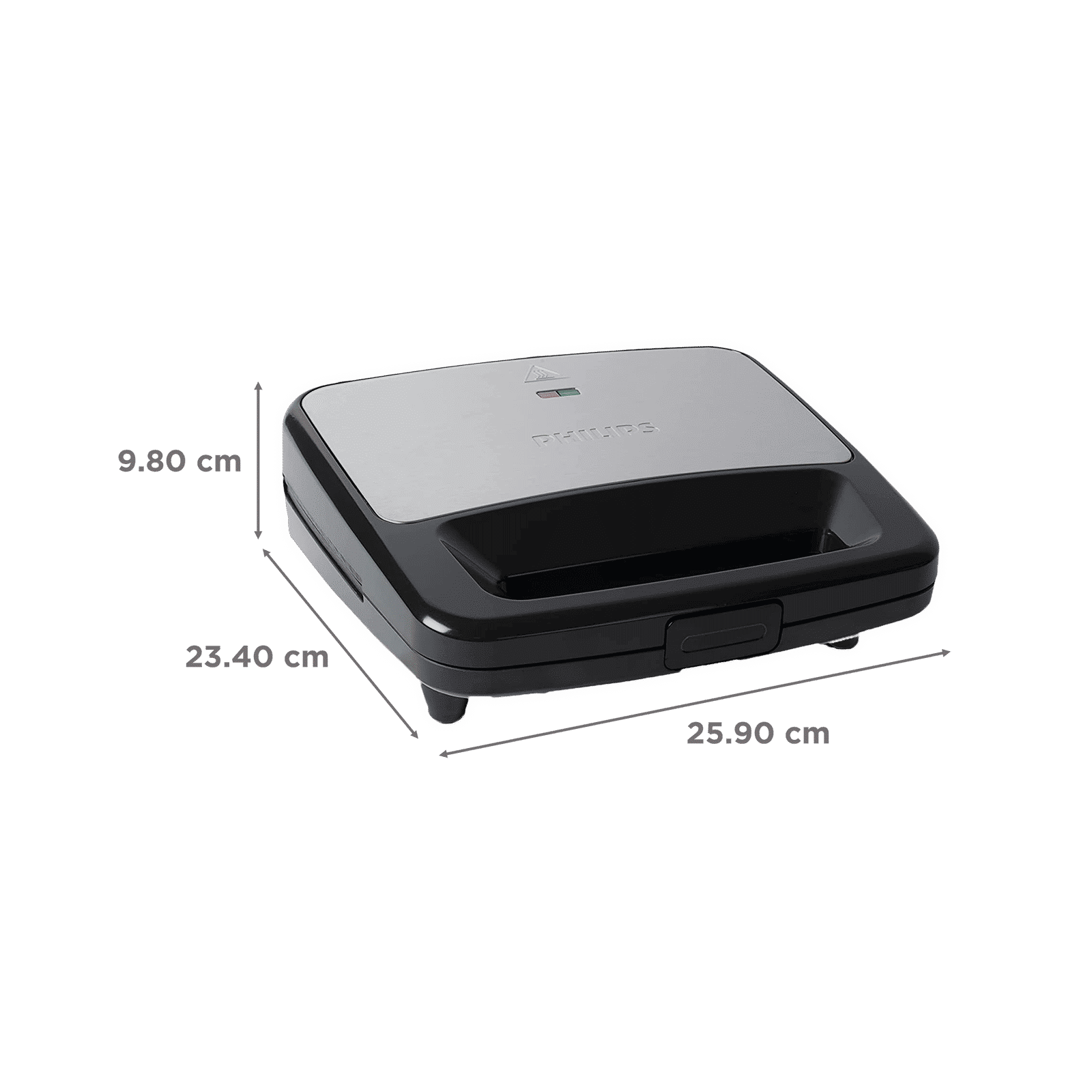 PHILIPS Viva Collection 700W 1 Slice Sandwich Maker with Secured Locking Mechanism (Black with Metallic Finish)_2