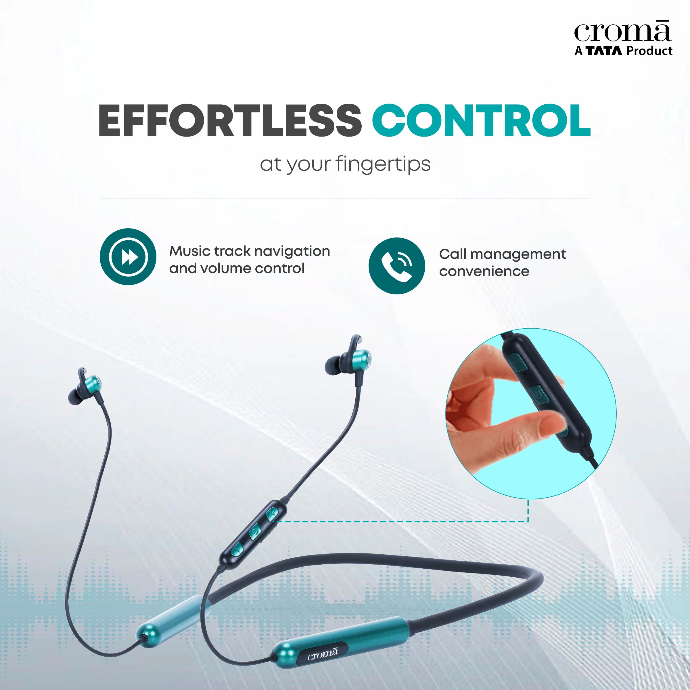 Croma Neckband (Type-C Fast Charging, Dual Connection, 80H Playback, Green)_15