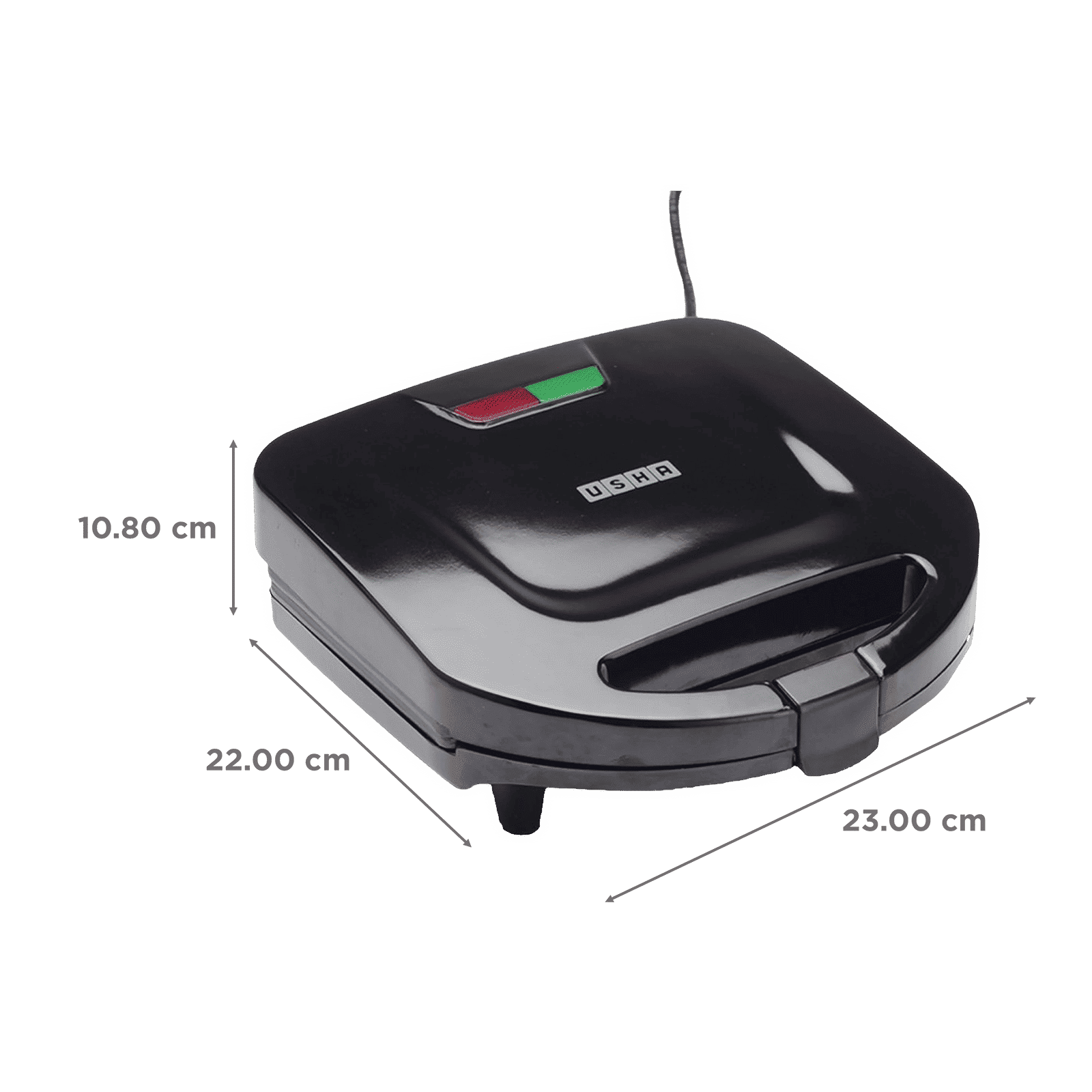 USHA ST 4272 SSG 750W 2 Slice Sandwich Maker with Shockproof (Black)_2