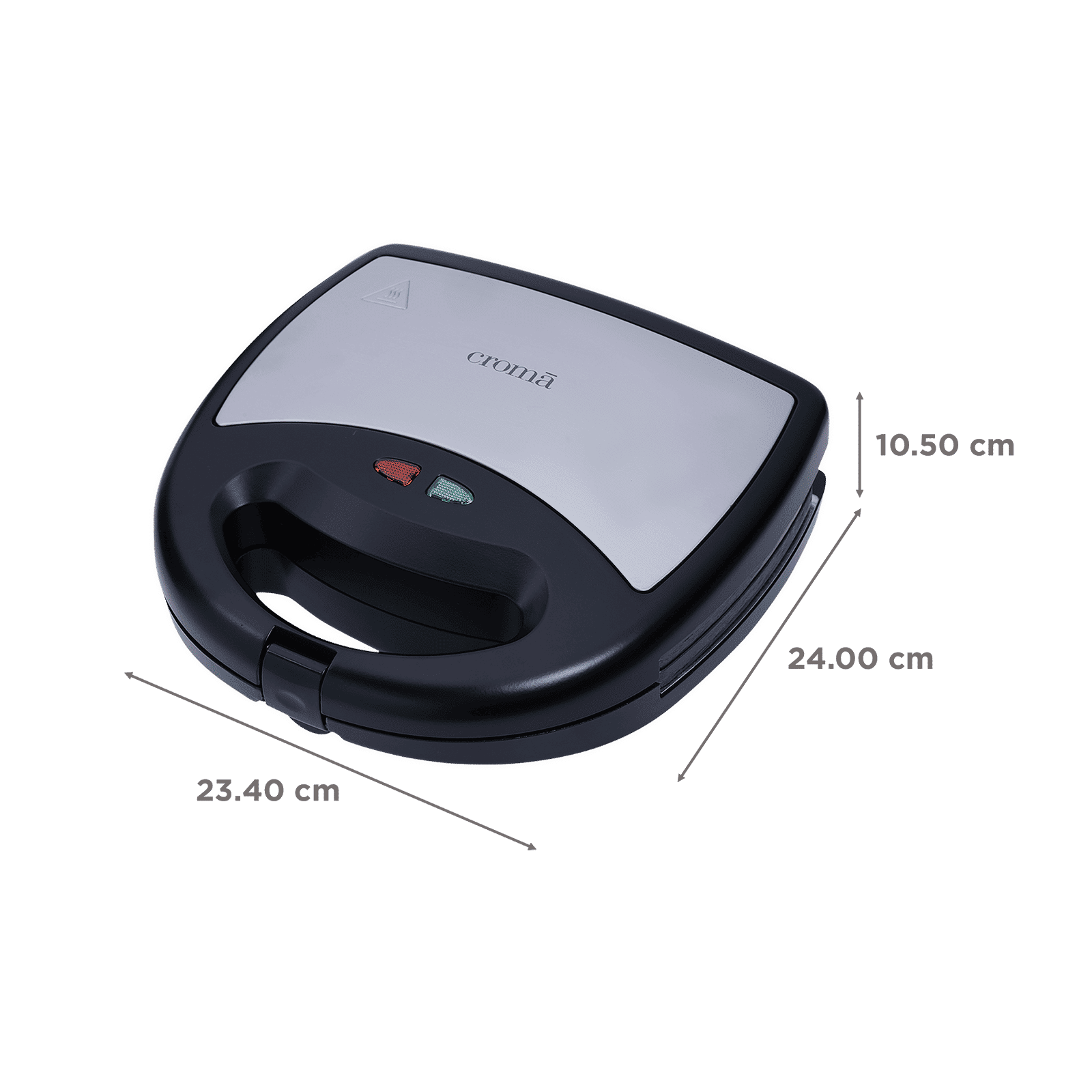 Croma 750W 2 Slice Sandwich Maker with Cool Touch Handle (Black)_2