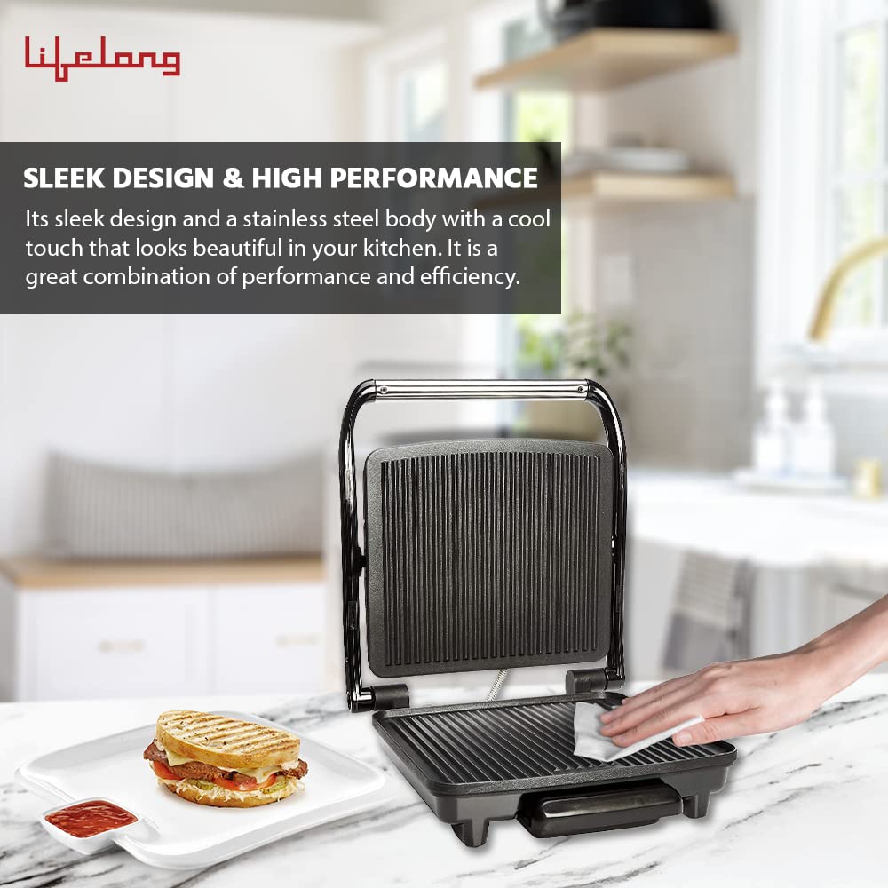Lifelong LLTG01 1500W 4 Slice Sandwich Maker with Variable Heat Control (Silver)_9