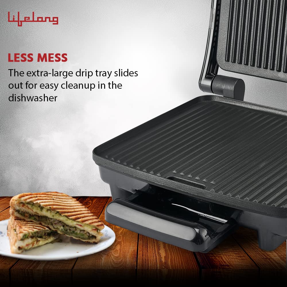Lifelong LLTG01 1500W 4 Slice Sandwich Maker with Variable Heat Control (Silver)_12
