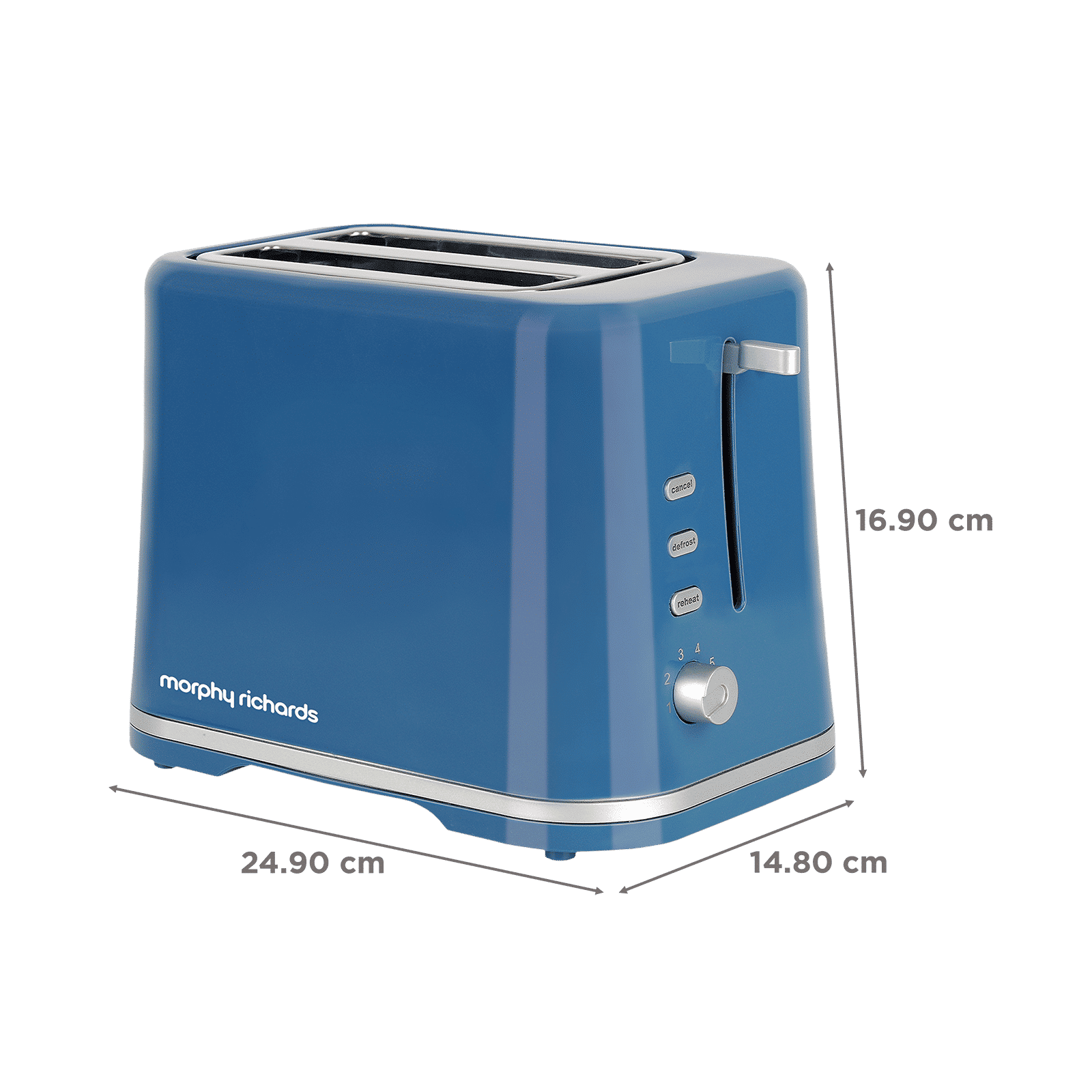 Morphy Richards AT 205 800W 2 Slice Pop-Up Toaster with Defrost Function (Blue)_2