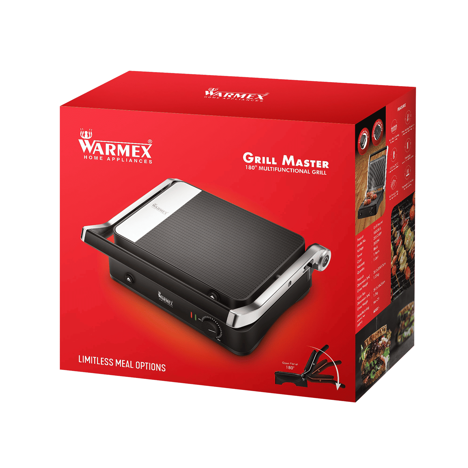 WARMEX 2000W 4 Slice Sandwich Maker with Over Heating Protection (Black)_5