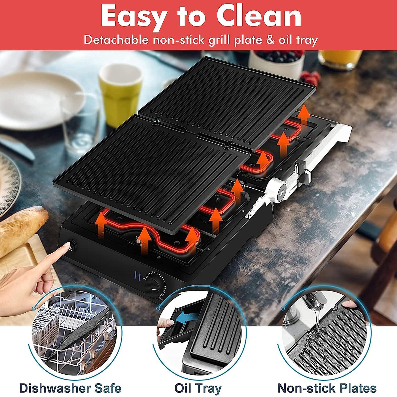 WARMEX 2000W 4 Slice Sandwich Maker with Over Heating Protection (Black)_6