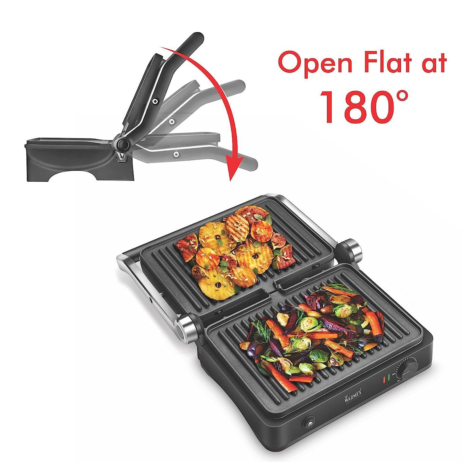 WARMEX 2000W 4 Slice Sandwich Maker with Over Heating Protection (Black)_8