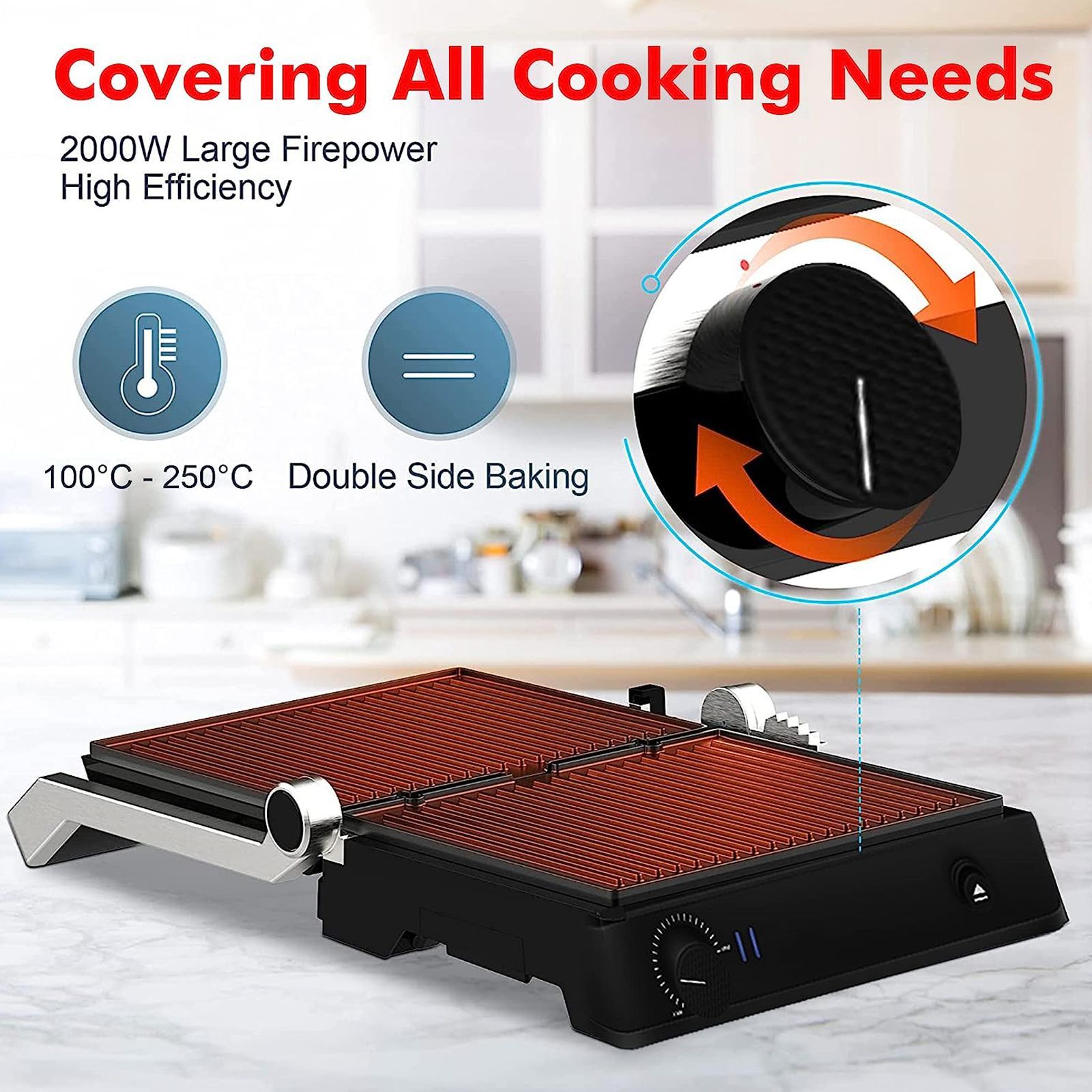 WARMEX 2000W 4 Slice Sandwich Maker with Over Heating Protection (Black)_10