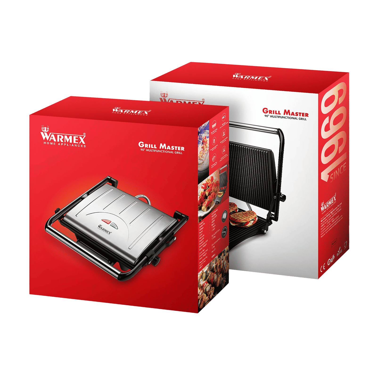 WARMEX 1800-2000W 4 Slice Sandwich Maker with Adjustable Height Control (Black)_4