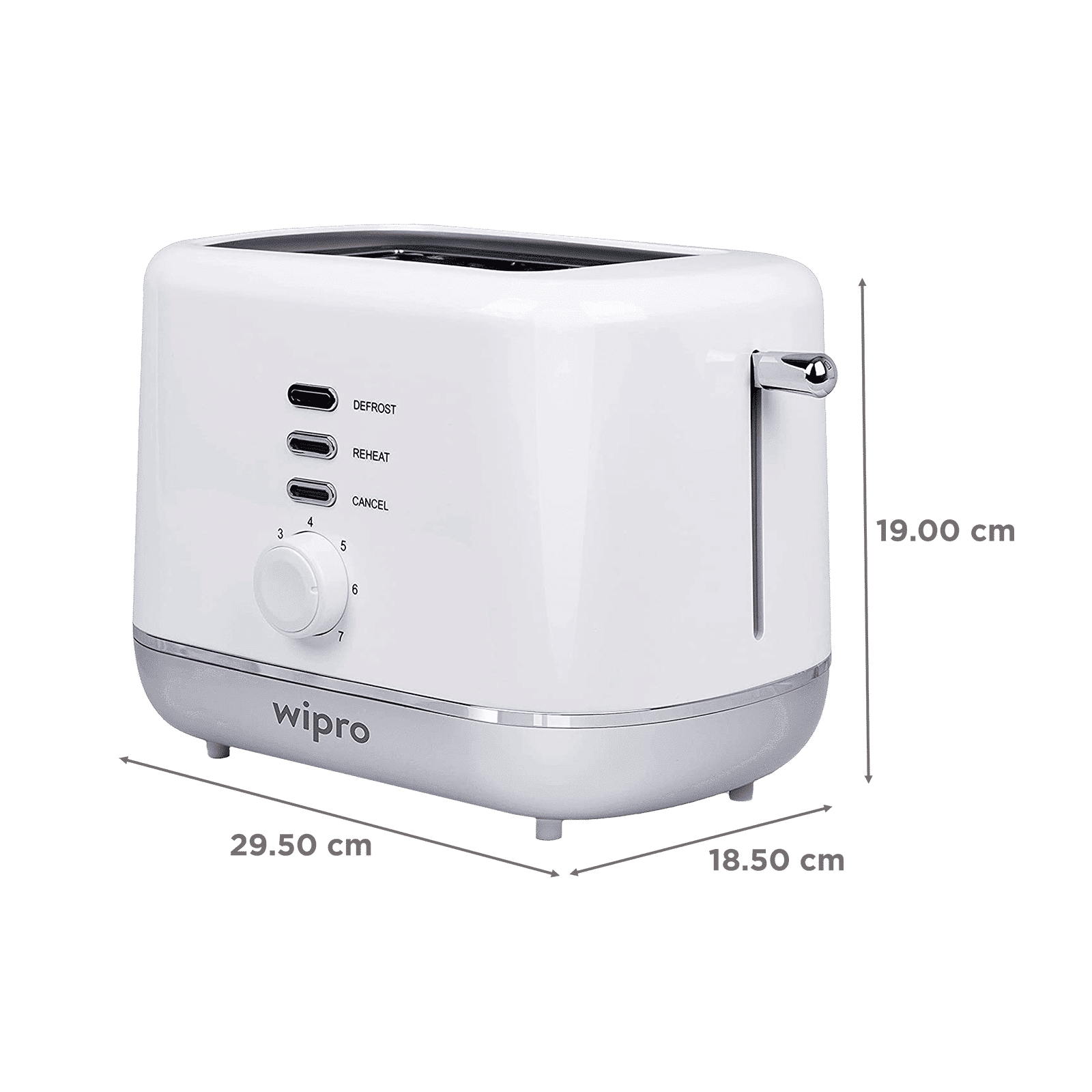 wipro Vesta 800W 2 Slice Pop-Up Toaster with 7 Heat Setting (White)_2