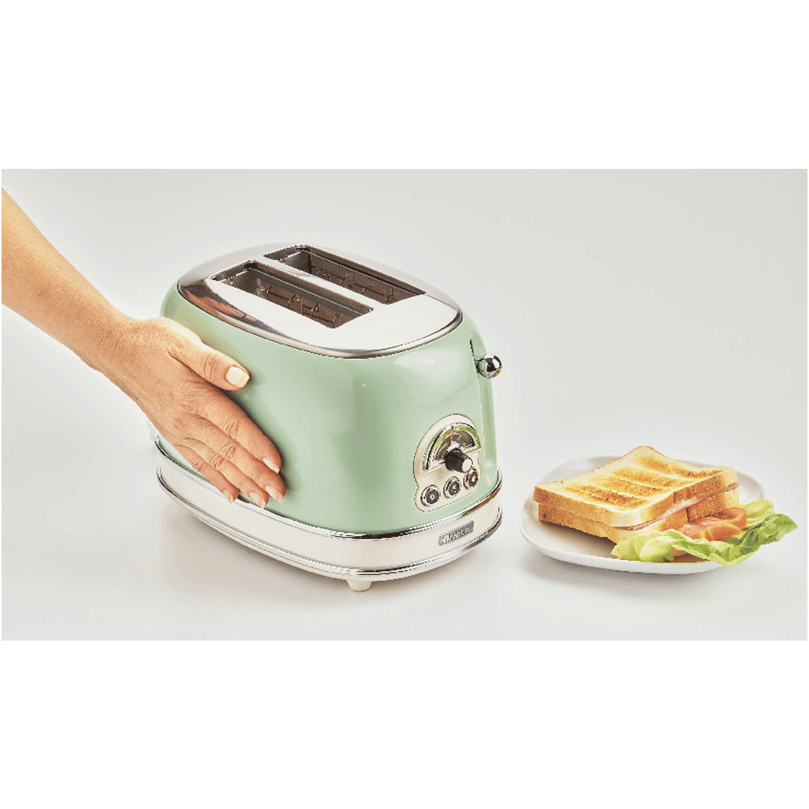 Ariete Vintage 810W 2 Slice Pop-Up Toaster with 6 Different Toasting Levels (Green)_4