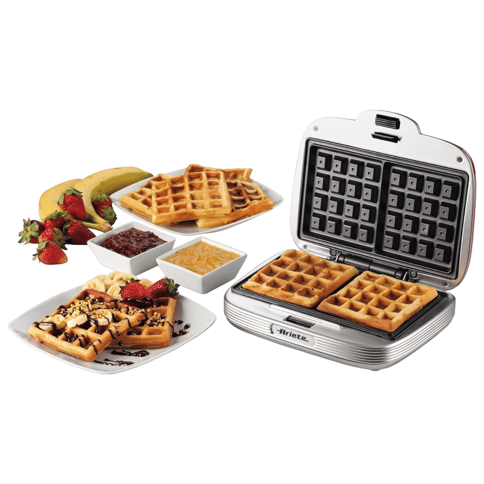 Ariete 1973 700W Waffle Maker with Safety Lock (Red)_2