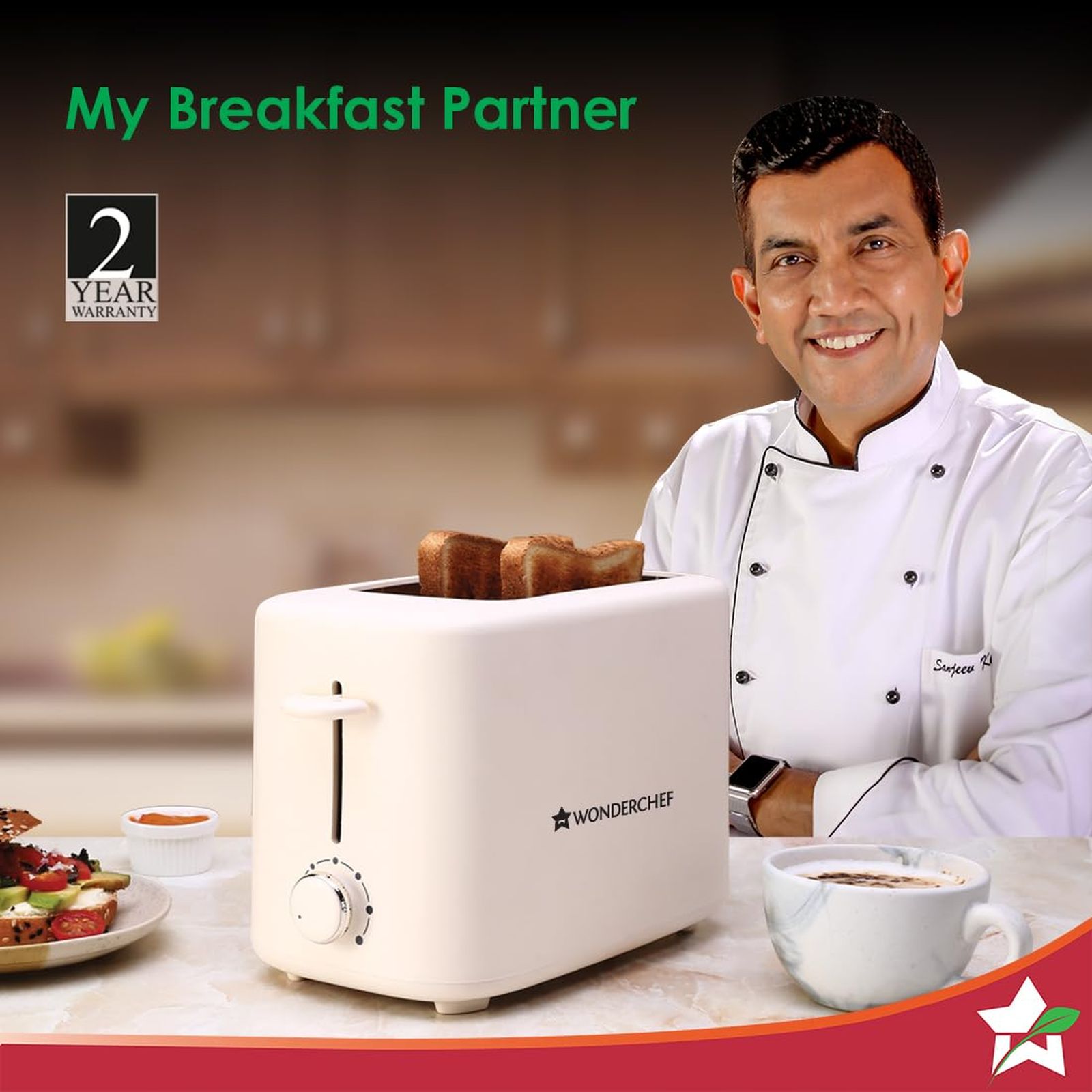 WONDERCHEF Bellagio 800W 2 Slice Pop-Up Toaster with 6 Level Browning Controls (White) WONDERCHEF Bellagio 800W 2 Slice Pop-Up Toaster with 6 Level Browning Controls (White)_7