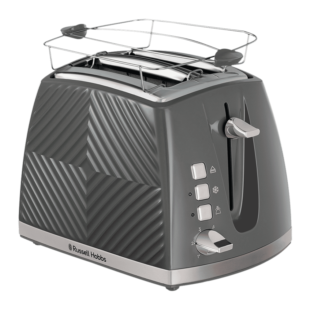 Russell Hobbs Groove 850W 2 Slice Pop-up Toaster with 6 Temperature Settings (Grey)_1