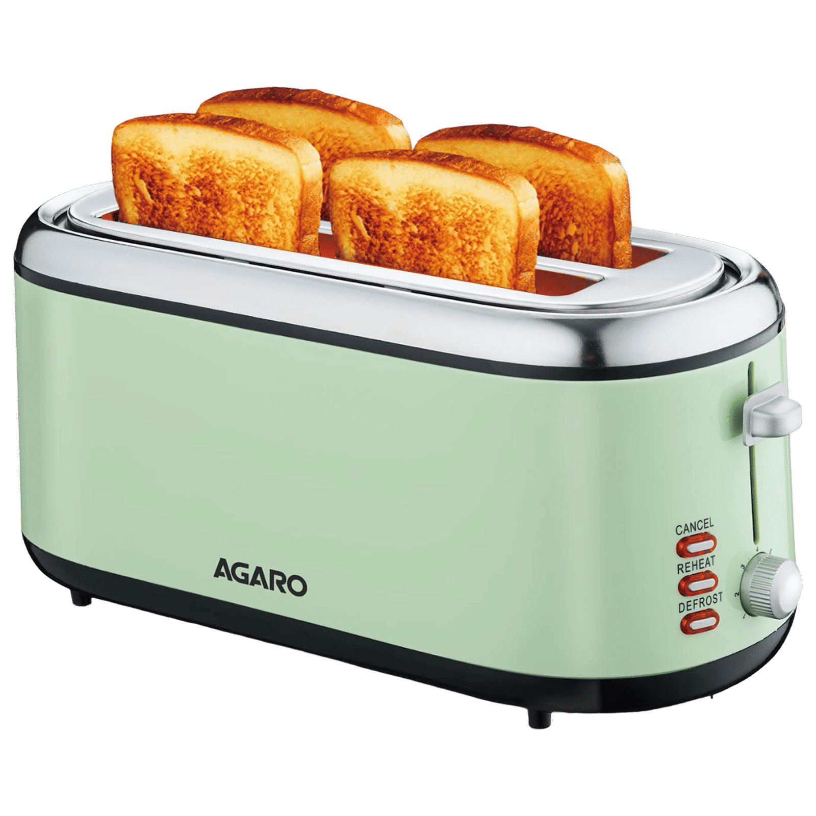 AGARO Royal 1450W 4 Slice Pop-Up Toaster with 7 Level Browning Controls (Green)_1