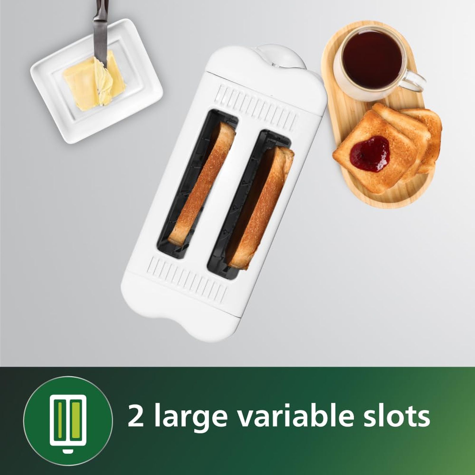 PHILIPS HD4815/28 800W 2 Slice Pop-Up Toaster with 7 Level Browning Controls (White)_3