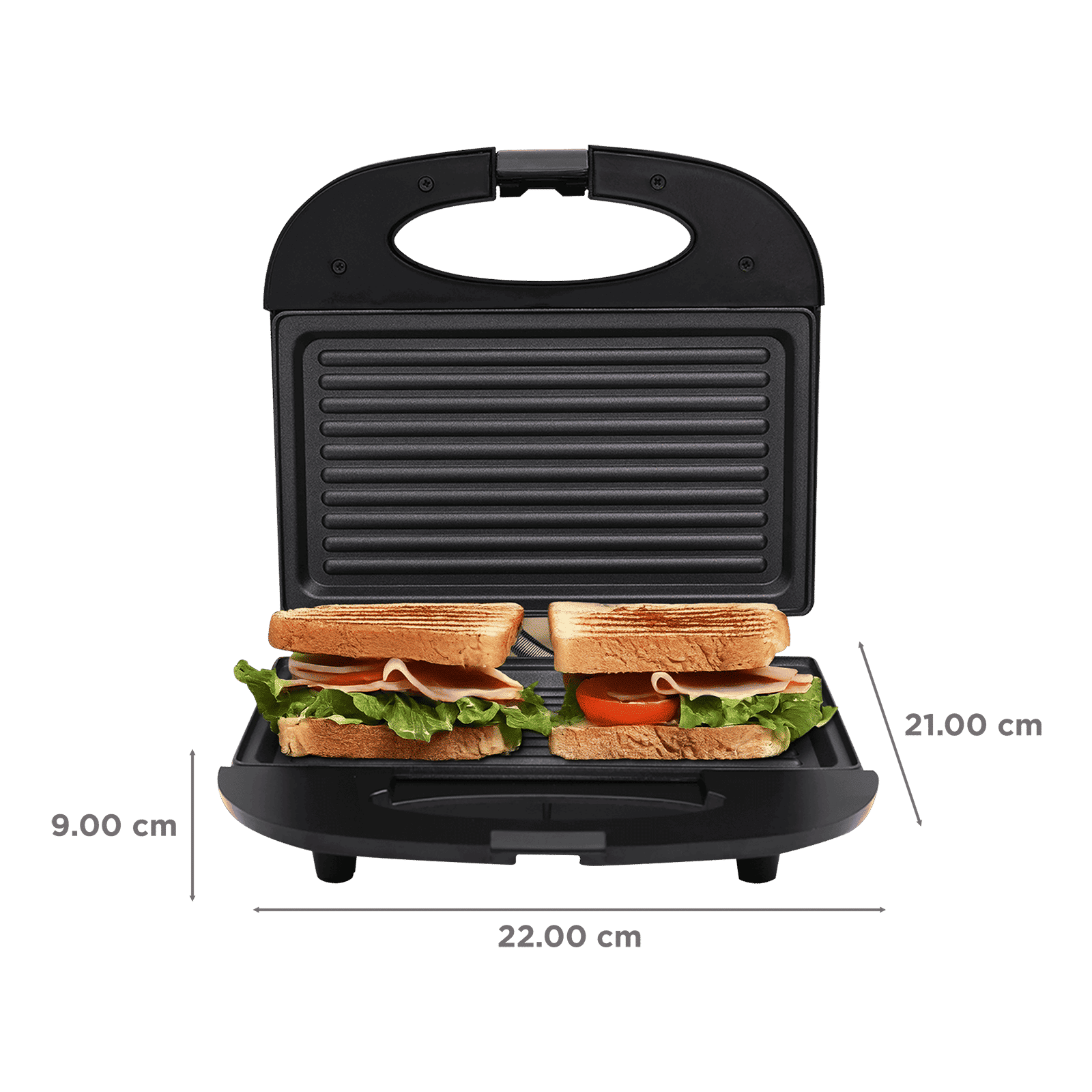 Croma 750W 2 Slice Sandwich Maker with Thermostatically Controlled Heating Element (Black)_2
