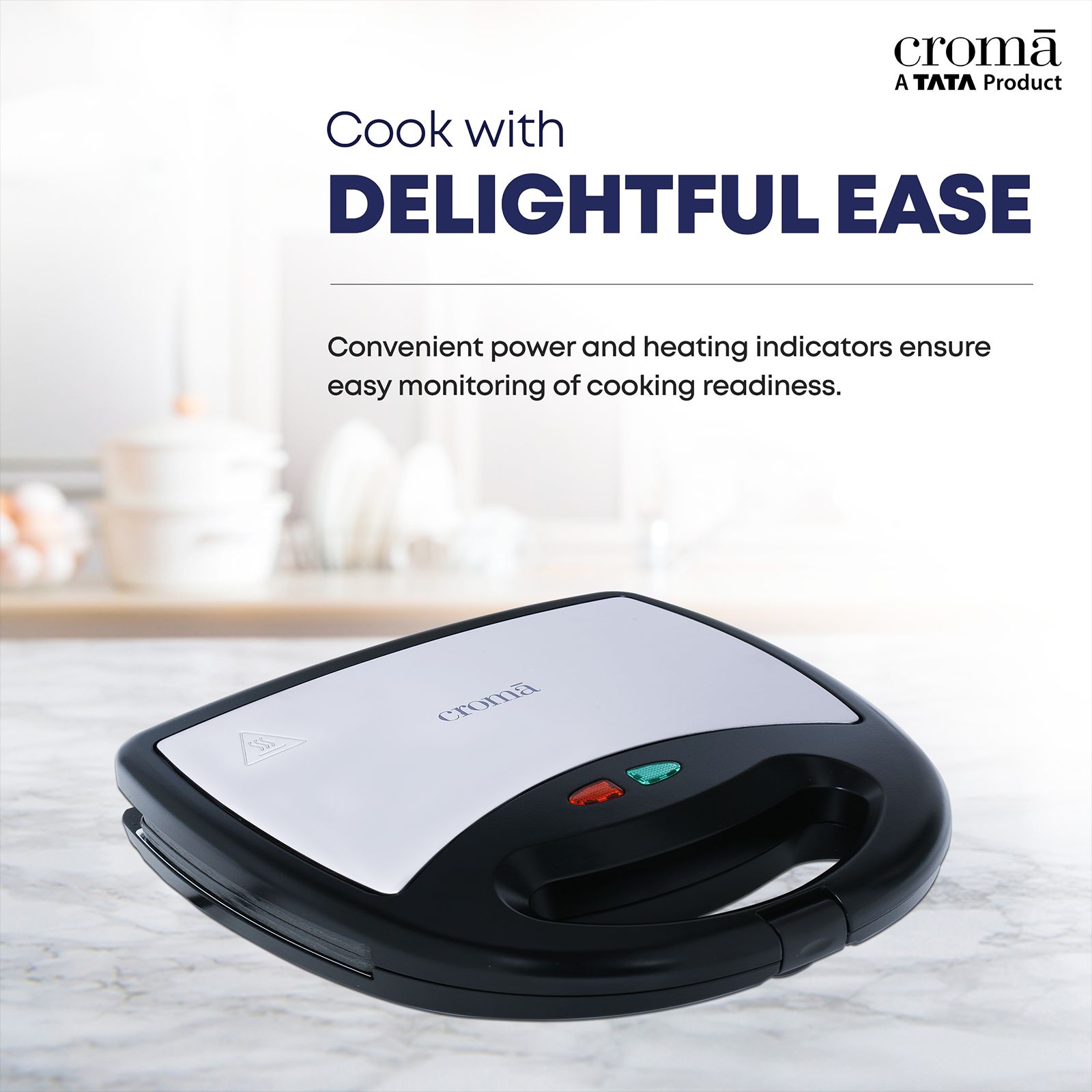 Croma AK6202 750W 2 Slice Sandwich Maker with Cool Touch Handle (Black) Croma AK6202 750W 2 Slice Sandwich Maker with Cool Touch Handle (Black)_5