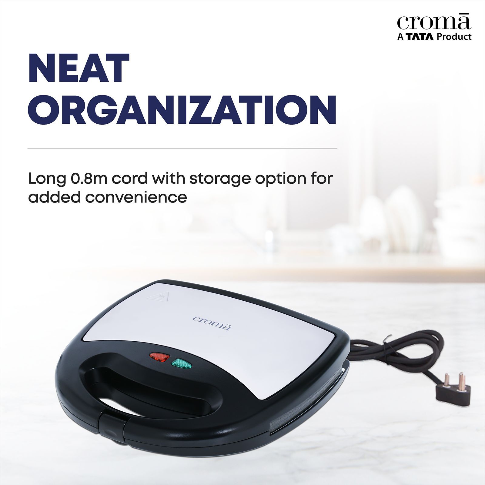 Croma AK6202 750W 2 Slice Sandwich Maker with Cool Touch Handle (Black) Croma AK6202 750W 2 Slice Sandwich Maker with Cool Touch Handle (Black)_8