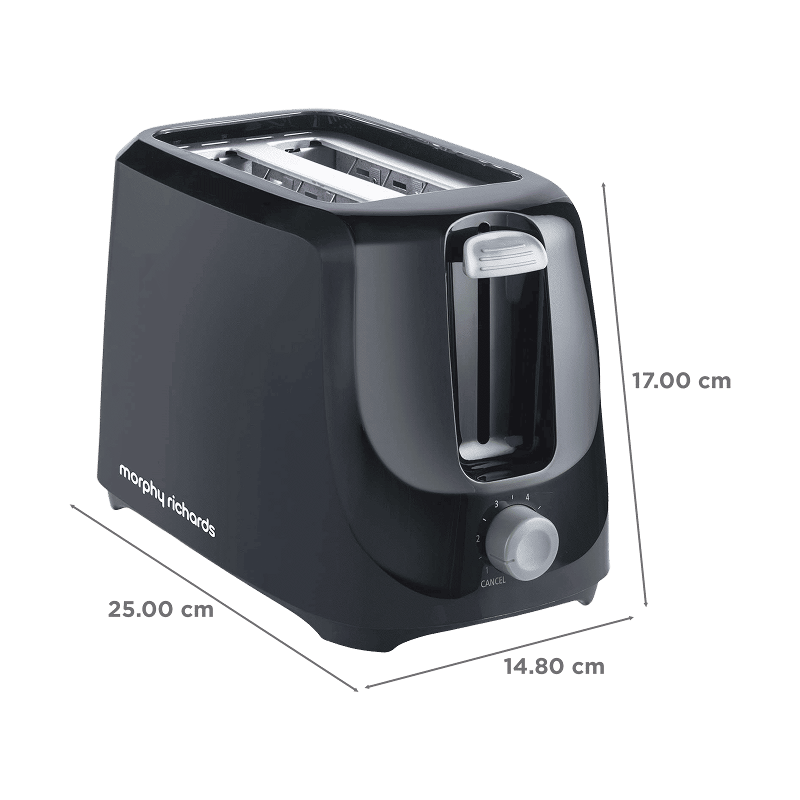 morphy richards AT 200 700W 2 Slice Pop-Up Toaster with 6 Level Browning Controls (Black)_2