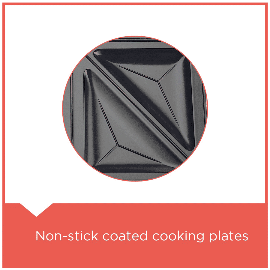 BLACK & DECKER 750W 2 Slice 2-in-1 Sandwich Maker with Thermostat Control (Black)_4