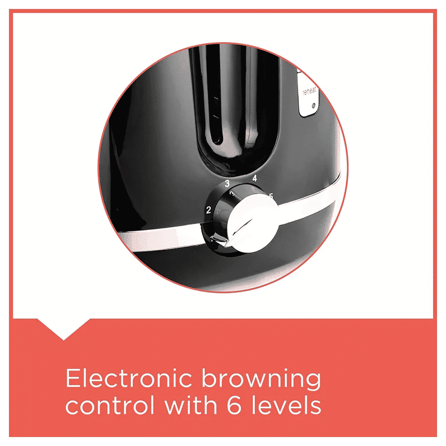 BLACK & DECKER 870W 2 Slice Pop-Up Toaster with Bun Warmer Function (Black)_3