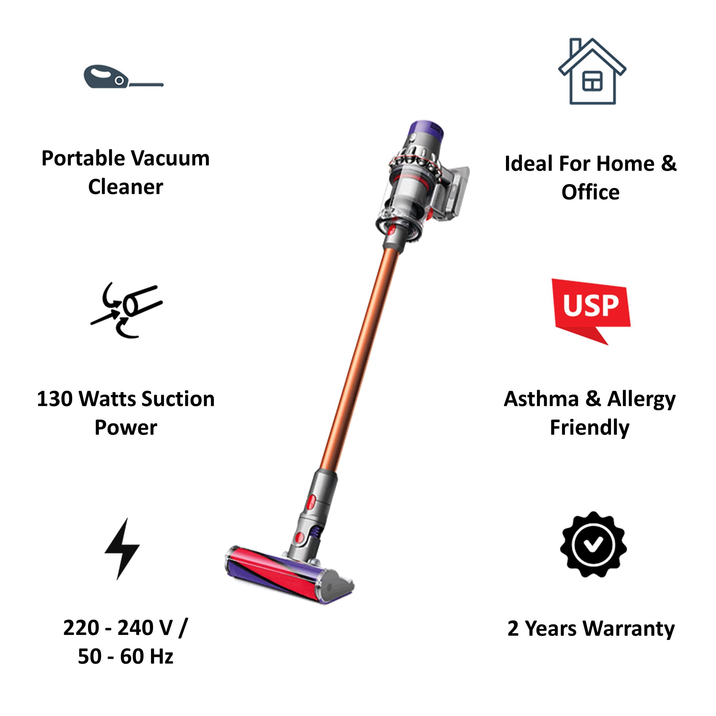 dyson Cyclone V10 Absolute Pro Portable Vacuum Cleaner (Cord-Free, 24146301SV12ABSPRO, Copper)_4
