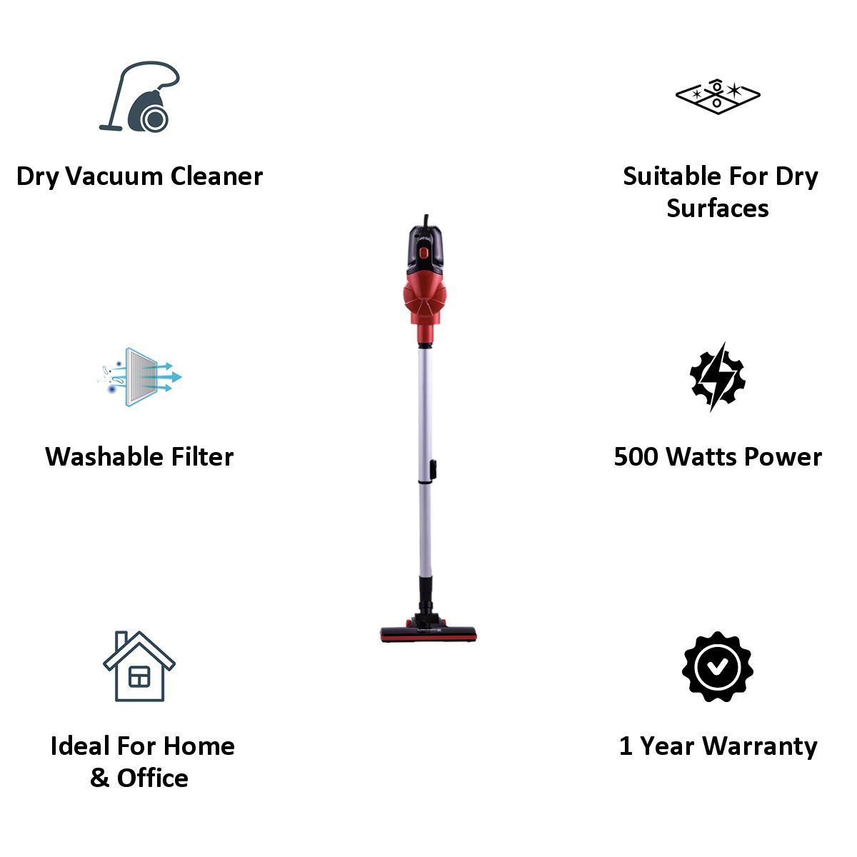 EUREKA FORBES Turbo Clean 3 Litres Dry Vacuum Cleaner (GFCDFTURB00000, Red)_3