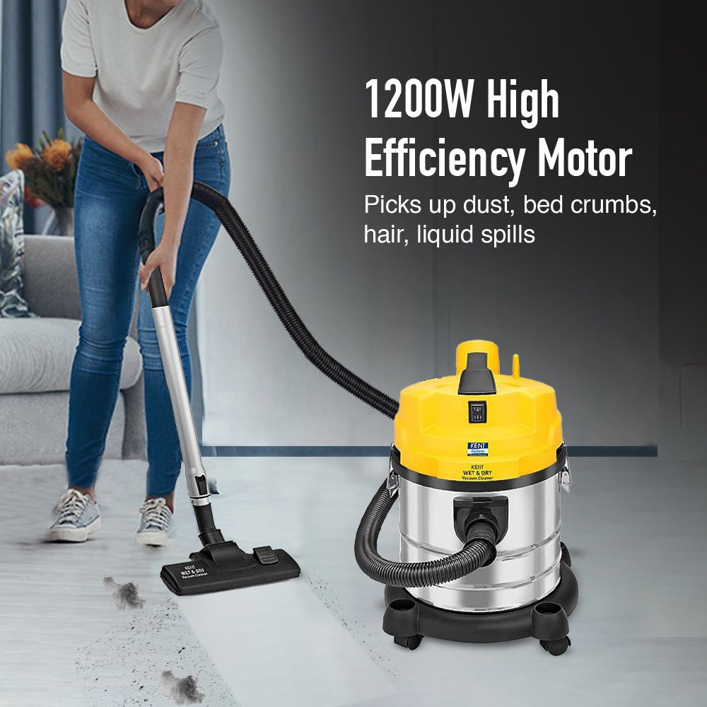 KENT KSL-612 1200W Wet & Dry Vacuum Cleaner with Blower Function (High Power Motor, Metallic Silver)_5