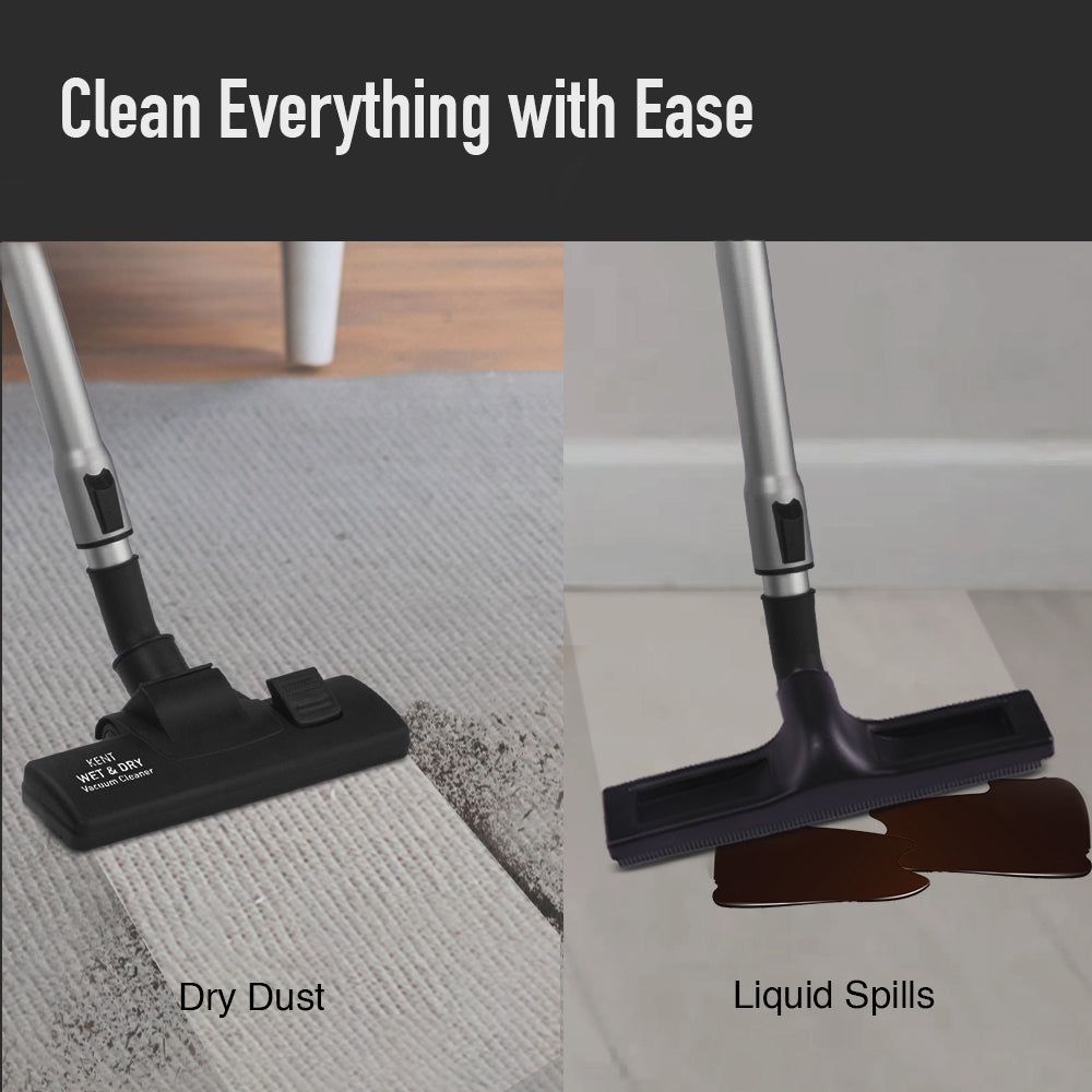 KENT KSL-612 1200W Wet & Dry Vacuum Cleaner with Blower Function (High Power Motor, Metallic Silver)_4